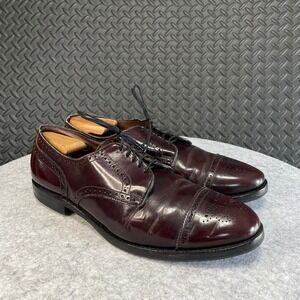 Allen Edmonds Sanford Burgundy‎ Brown Oxford Cap Toe Dress Shoes Men's Size 12